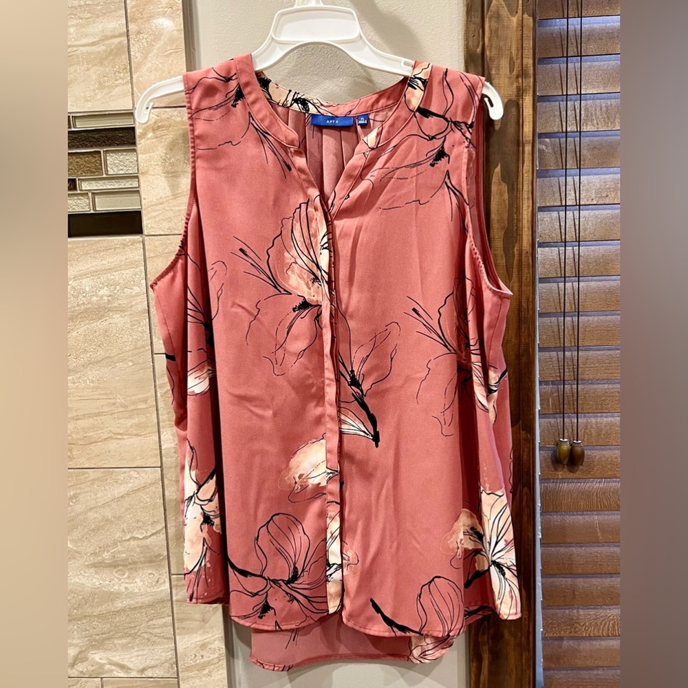 Apt. 9 Sleeveless button down blouse top size XL